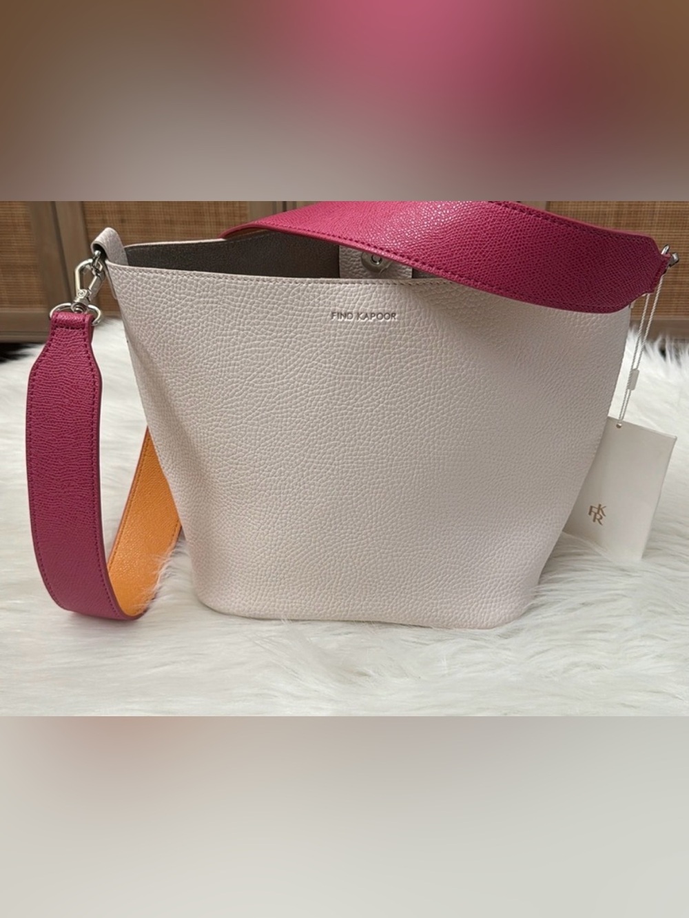 Find Kapoor Leather Shoulder Bag with Hot Pink Strap